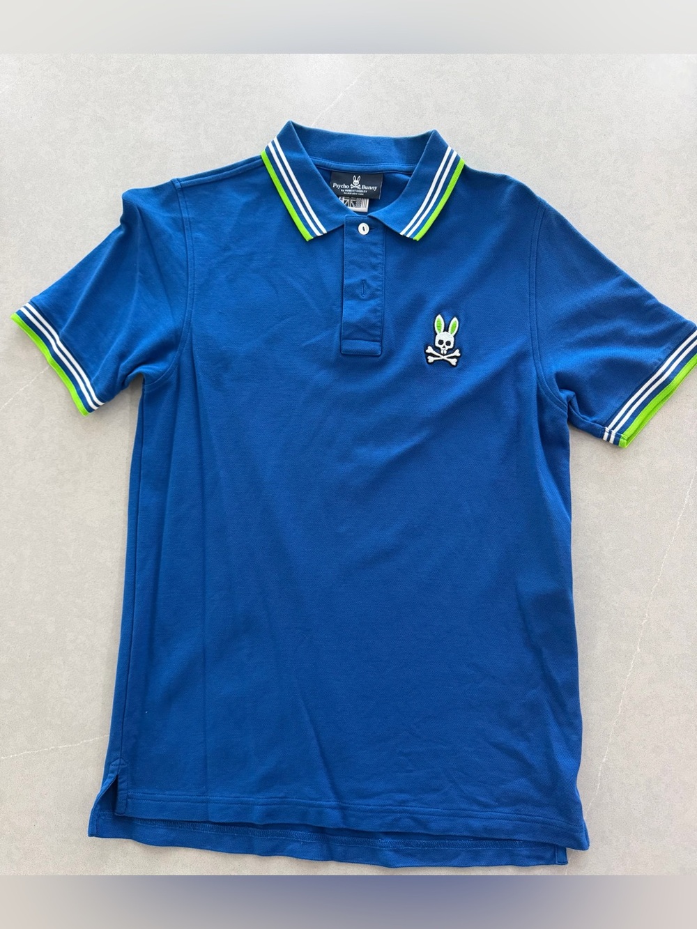 Psycho Bunny  Blue Polo Shirt with Contrast Trim
